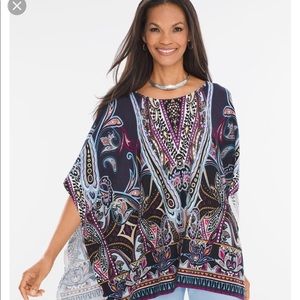 NWT Chico’s Paisley Nouveau Knit Printed Poncho